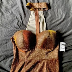 Gold and copper Charlotte Russe cocktail dress